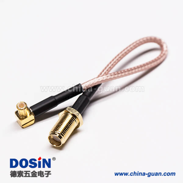 37 SMA彎頭射頻線轉MCX公頭彎頭90度同軸線纜