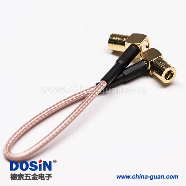 42 SMB線纜彎式公頭轉SMB公頭90度組裝線材壓接