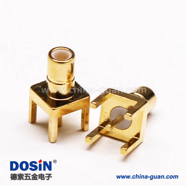 5-4 SMB射頻同軸連接器插座母頭插穿孔接PCB板