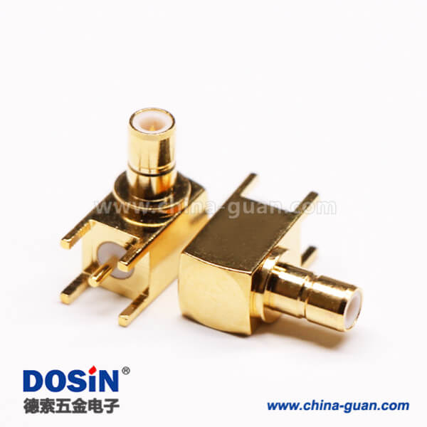 6-4 彎頭SMB連接器母頭鍍金插板接PCB板