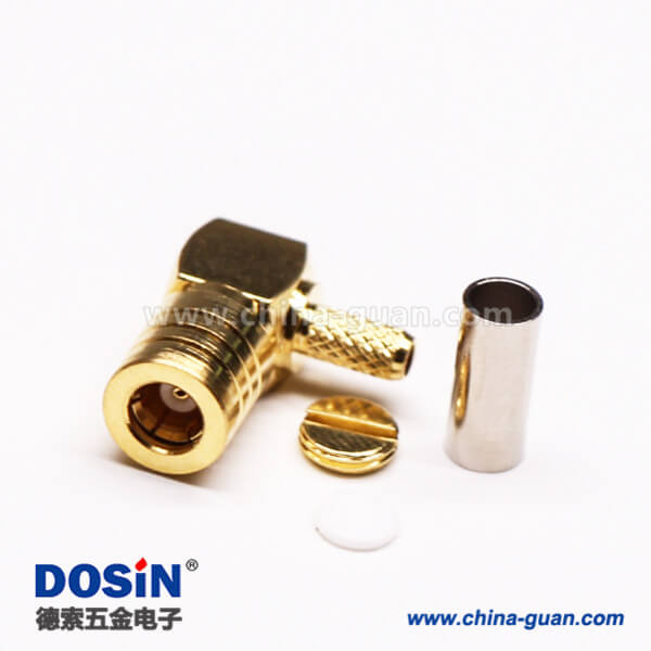 8 連接器SMB公頭彎式90度壓接接線鍍金