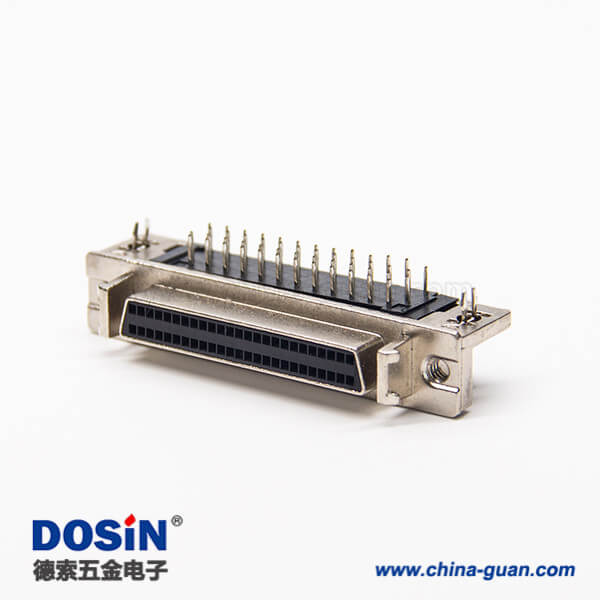 1 scsi50p連接器彎式90度母頭插PCB板