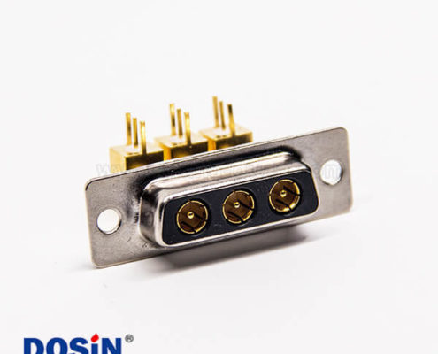大電流d sub 3w3連接器公頭彎式插PCB板鉚鎖