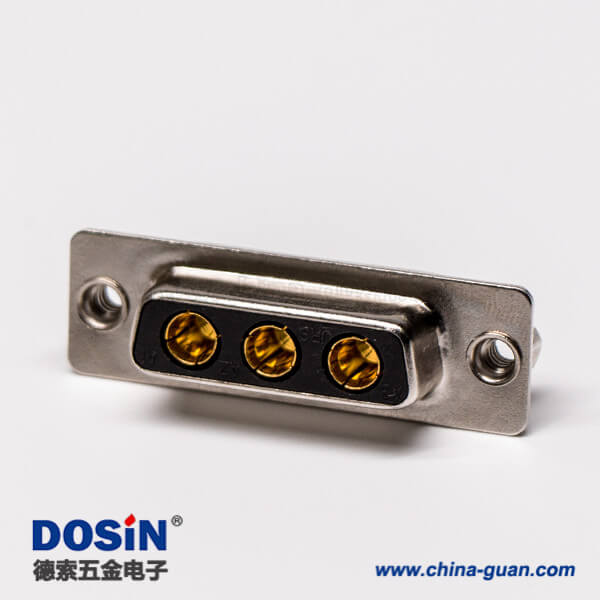 32 大電流db3w3母座180°焊板鉚鎖接PCB板混合型連接器