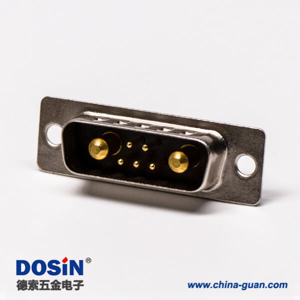 35 d sub大電流連接器7w2光孔鉚合直式公座焊接線端