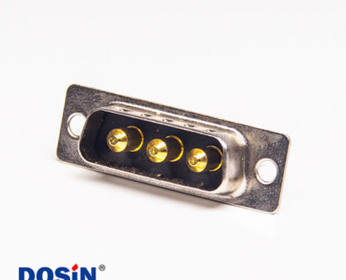 db大電流連接器直式180度公頭3W3焊接式接線車針鍍金