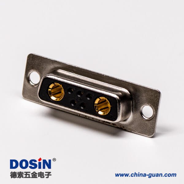 40 7w2大電流db混裝連接頭直式母座光孔穿孔接PCB板