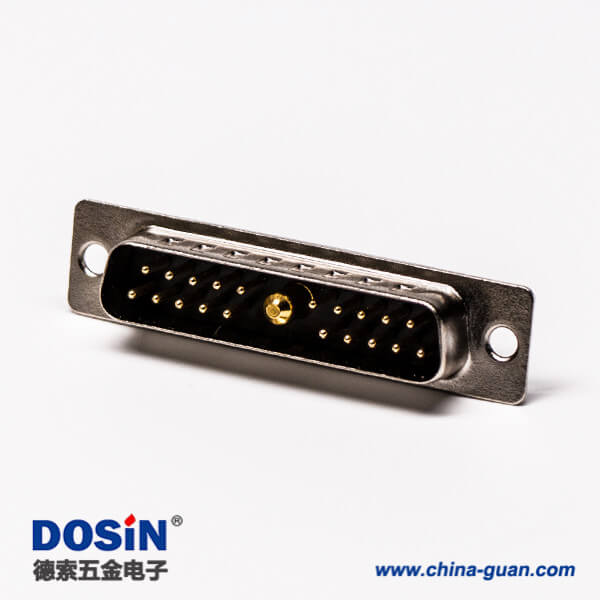 45 d sub焊接式21w1公頭直式光孔鉚合接線防火連接器