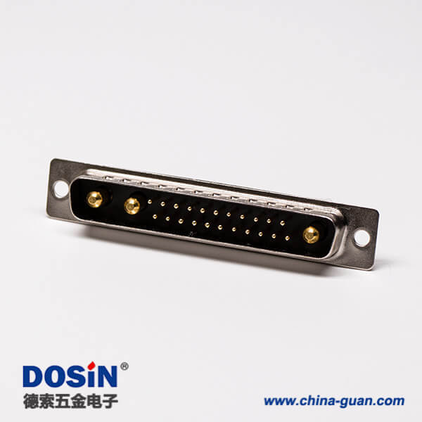 48 d sub大電流連接器25w3直式車針焊線式鍍金防火公座