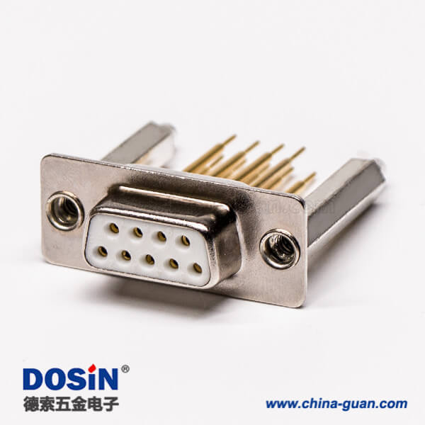 58 d sub9母頭直式插板加高型鉚鎖接PCB板