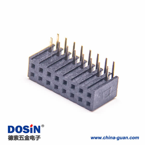 10 側插排母連接器2.0mm間距彎式單塑插板2X8PIN2pcs