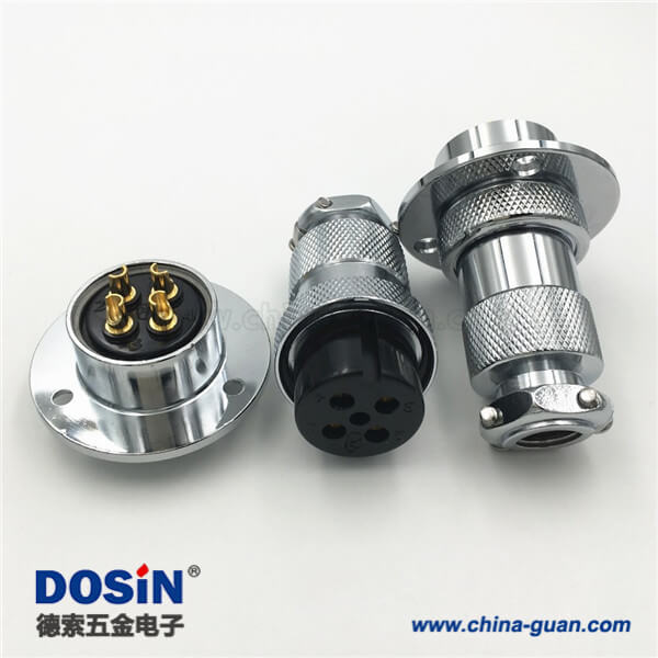 117 GX25-4芯大圓盤安裝航空頭母頭公座防水電子連接器