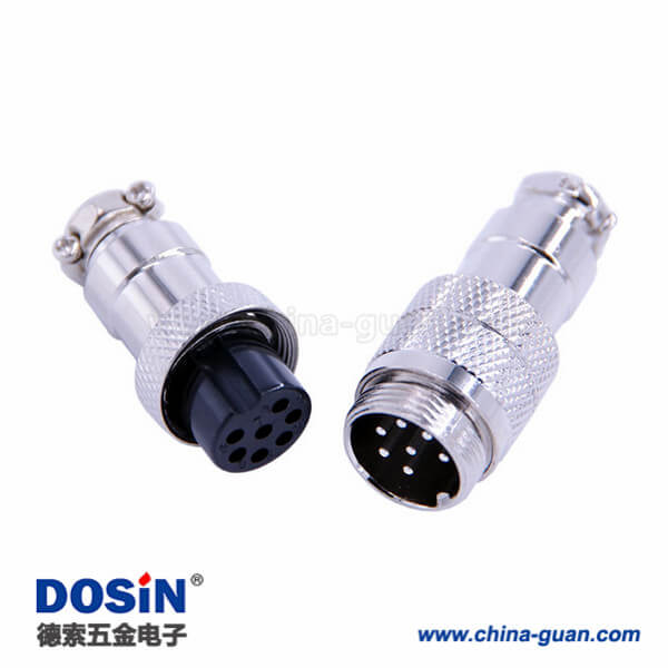 14-1 7芯密封連接器GX16直式公母對接航空頭