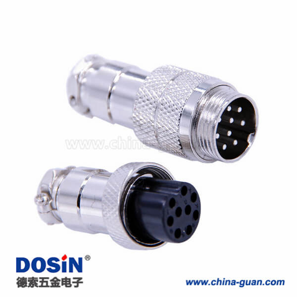 16-1 9芯航空插頭GX16直式公頭母頭電纜式連接器