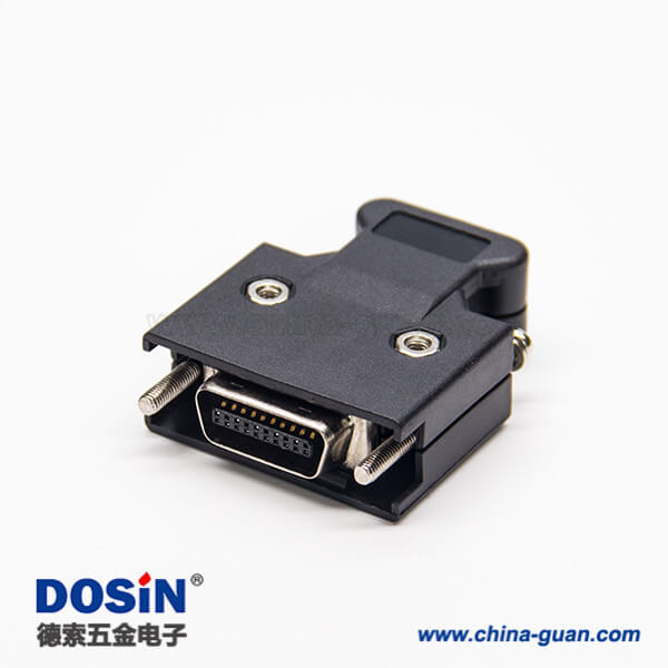 18 scsi連接器20p公頭MDR黑色塑料外殼螺絲式焊接接線