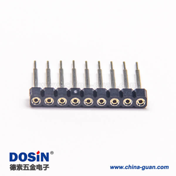 20-3 單排圓孔座排母連接器2.54mm間距9pin直式長15mm