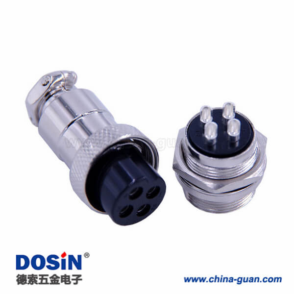 26-1 航空插頭插座4芯GX20直式圓形公母連接器