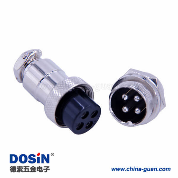26 航空插頭插座4芯GX20直式圓形公母連接器