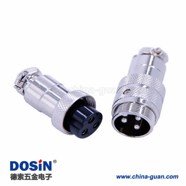 34-1 GX20對接航空插頭3芯接線式直式電子連接器