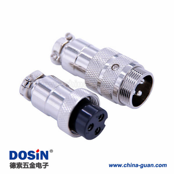 34 GX20對接航空插頭3芯接線式直式電子連接器