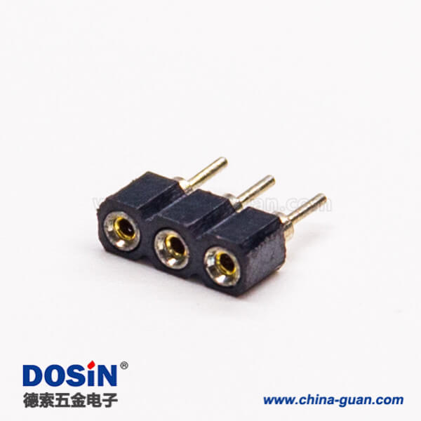 34 2.54圓孔排針直式180度插板式3pin連接器