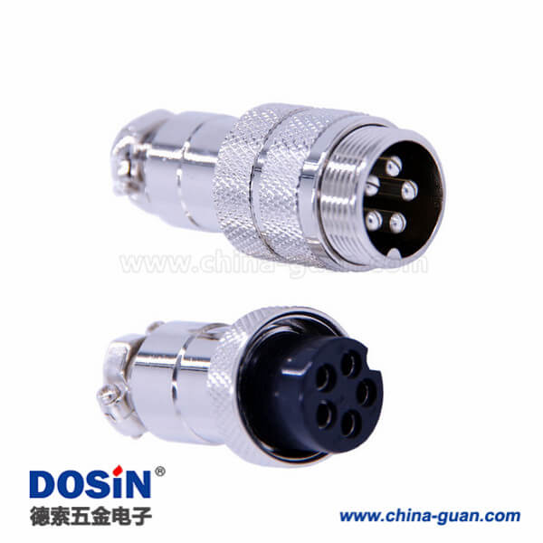 36 航空插頭連接器GX20直式對(duì)接公母連接器