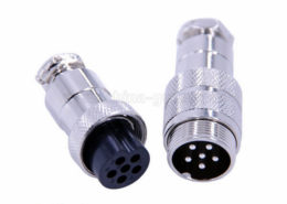 6芯電纜線連接器GX20直式公母航空插頭接線