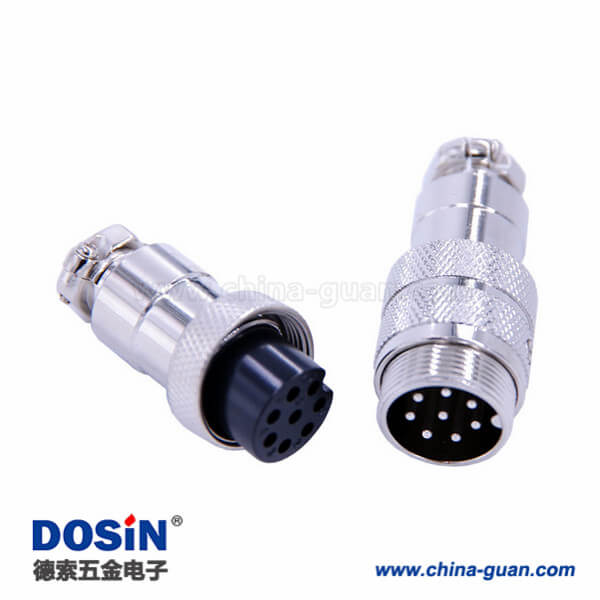 39-1 GX20 8芯連接器直式對接公母航空連接器