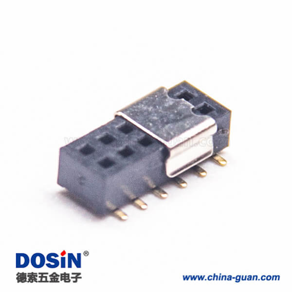 4 3pcs 1.27雙排貼片排母直式單塑180度母座