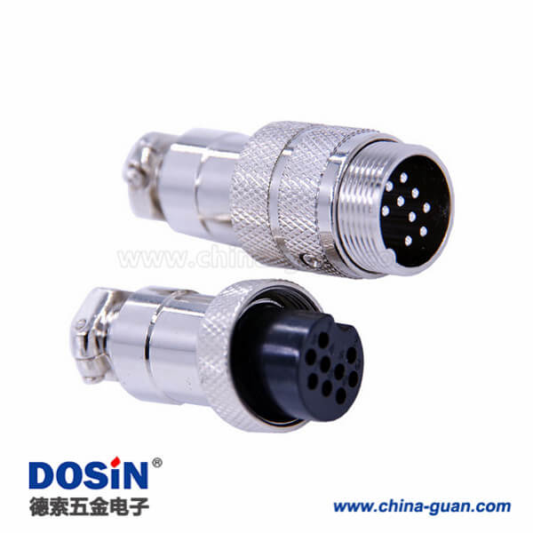 40 GX20航空插頭9芯對接款直式公母防水連接器