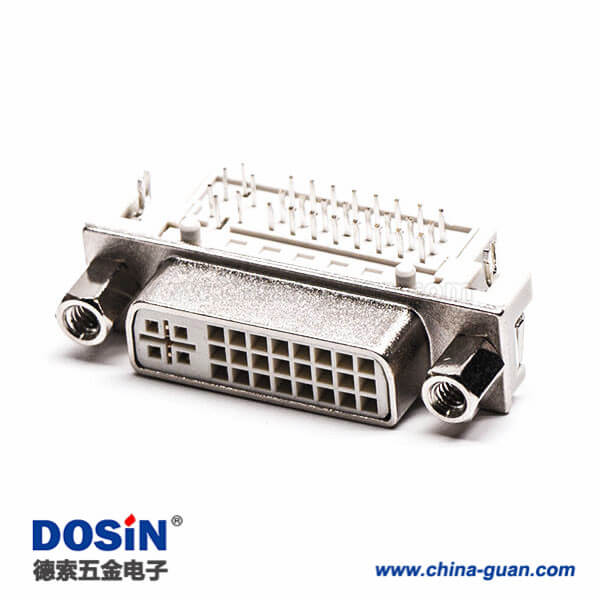 41 dvi螺母母頭24+5彎式帶螺母插板帶魚叉接pcb板