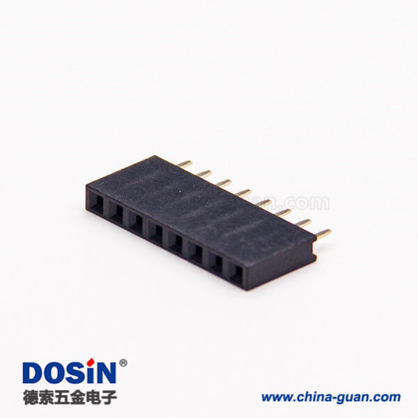 42 排母連接器8孔直式180度單排間距2.54mm穿孔