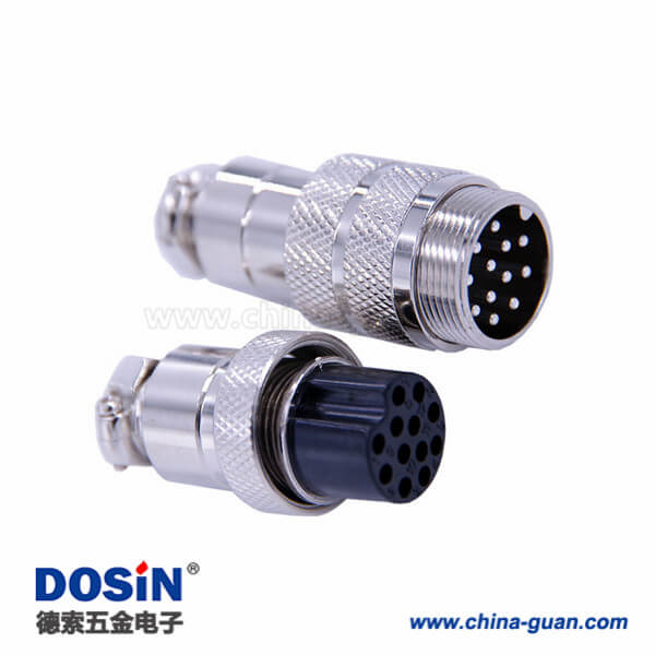 42 12芯對接航空插頭連接器GX20公母電子連接器直式