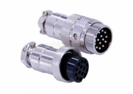 14芯圓孔插頭接線GX20航空直式公母對接連接器