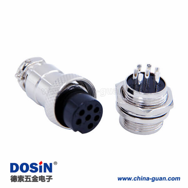 5-1 7芯GX16航空插頭封裝直式公頭座子母頭插座