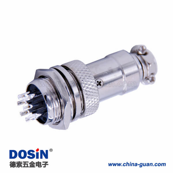 5-2 7芯GX16航空插頭封裝直式公頭座子母頭插座