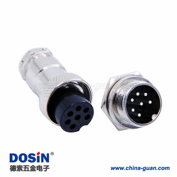 5 7芯GX16航空插頭封裝直式公頭座子母頭插座