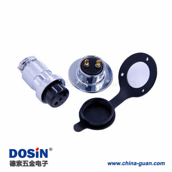 56-1 GX25法蘭圓形連接器2芯直式防水航空連接器
