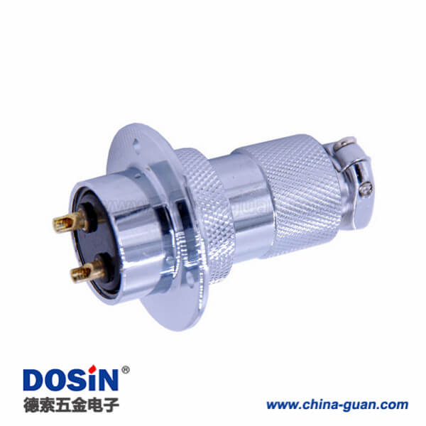 56 GX25法蘭圓形連接器2芯直式防水航空連接器