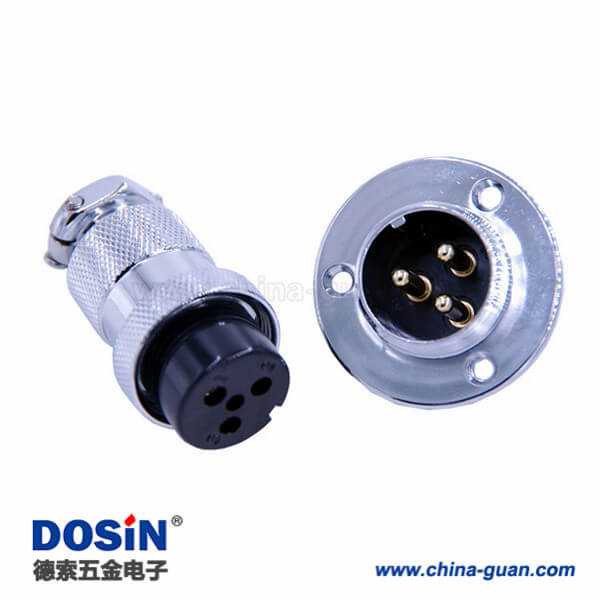 57-2 法蘭連接圓盤GX25 IP55防水連接器直式3芯公母航空連接器