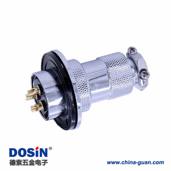 57 法蘭連接圓盤GX25 IP55防水連接器直式3芯公母航空連接器