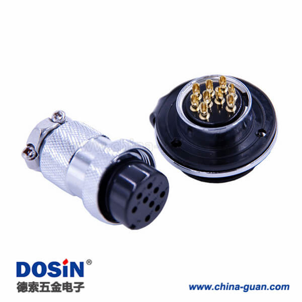 62-1 航空插頭連接器GX25-9芯母頭公座直式法蘭連接器5套