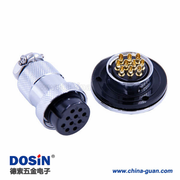 63-1 GX25航空插頭插座10芯大圓盤直式公母連接器5套