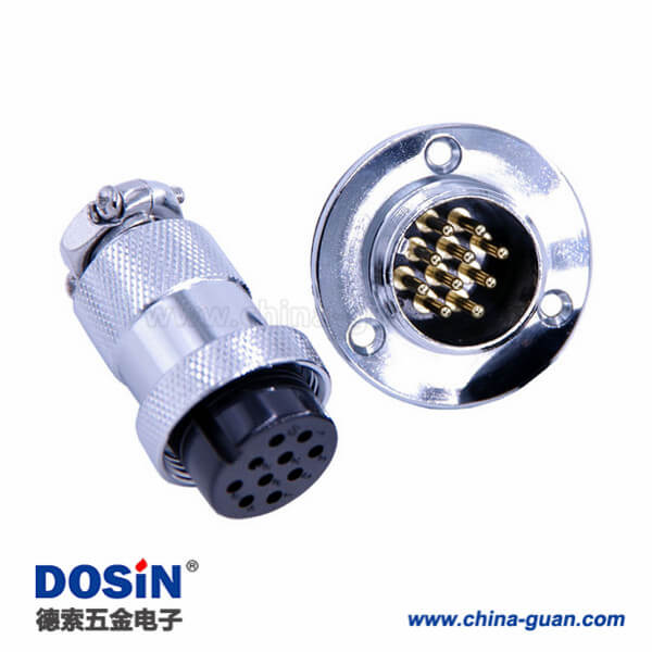 63-2 GX25航空插頭插座10芯大圓盤直式公母連接器5套