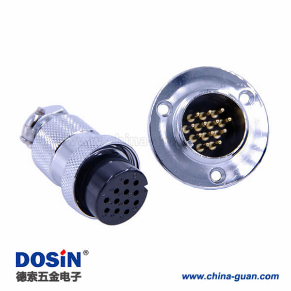 64-2 GX25法蘭公母頭12芯防水直式連接器5套