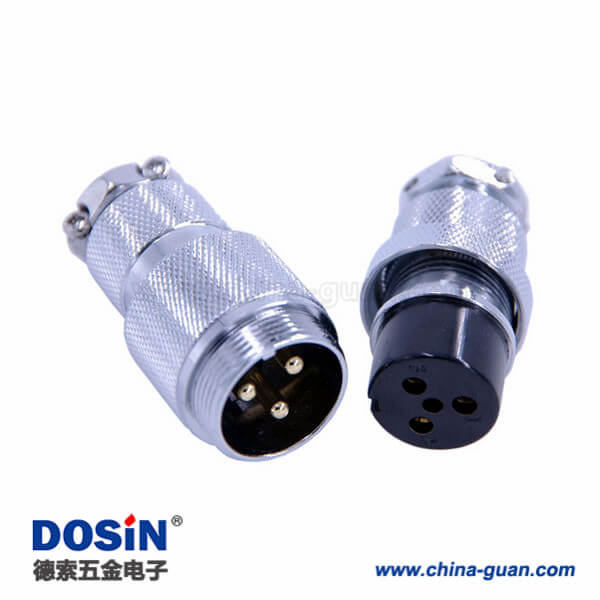 66 3芯對(duì)接型線纜連接器直式GX25公頭母頭航空連接器2套