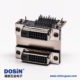 DVI24+1連接器雙胞胎母頭彎式魚叉插PCB板連接器