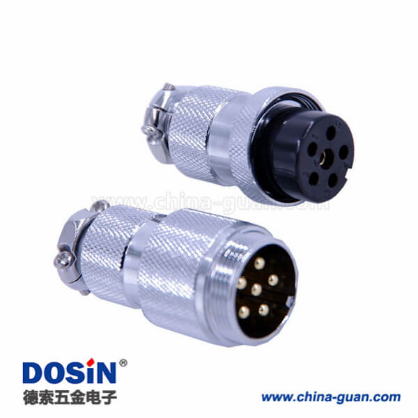 69 GX25法蘭公母頭6芯公頭母頭直式航空對(duì)接連接器2套