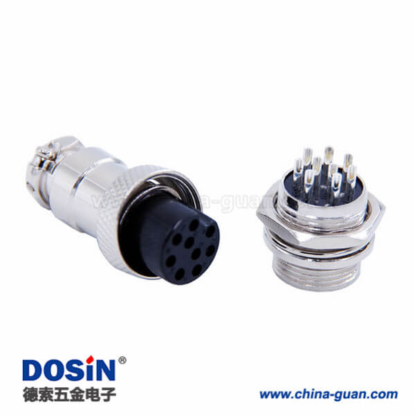 7-1 航空插頭插座GX16 9芯直式防水連接器