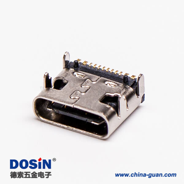 7 type c 連接器usb3.0母頭彎式單排SMT接板